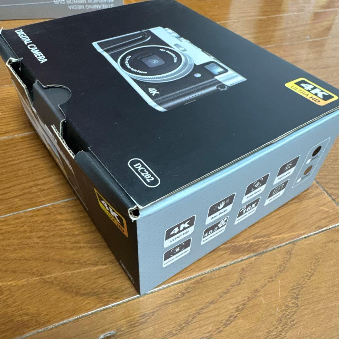 4Kデジタルカメラ 写真撮影用 オートフォーカス 48MP 32GBカード