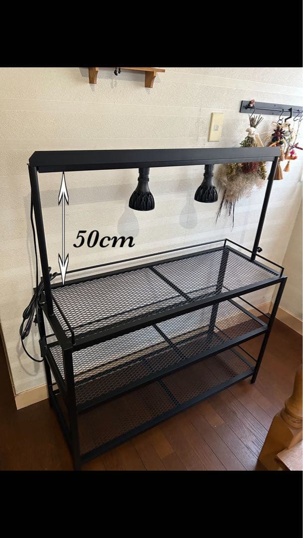 ☆送料込み☆アイアン植物棚　即購入OK ライトレール付　ボタニカル　アガベ