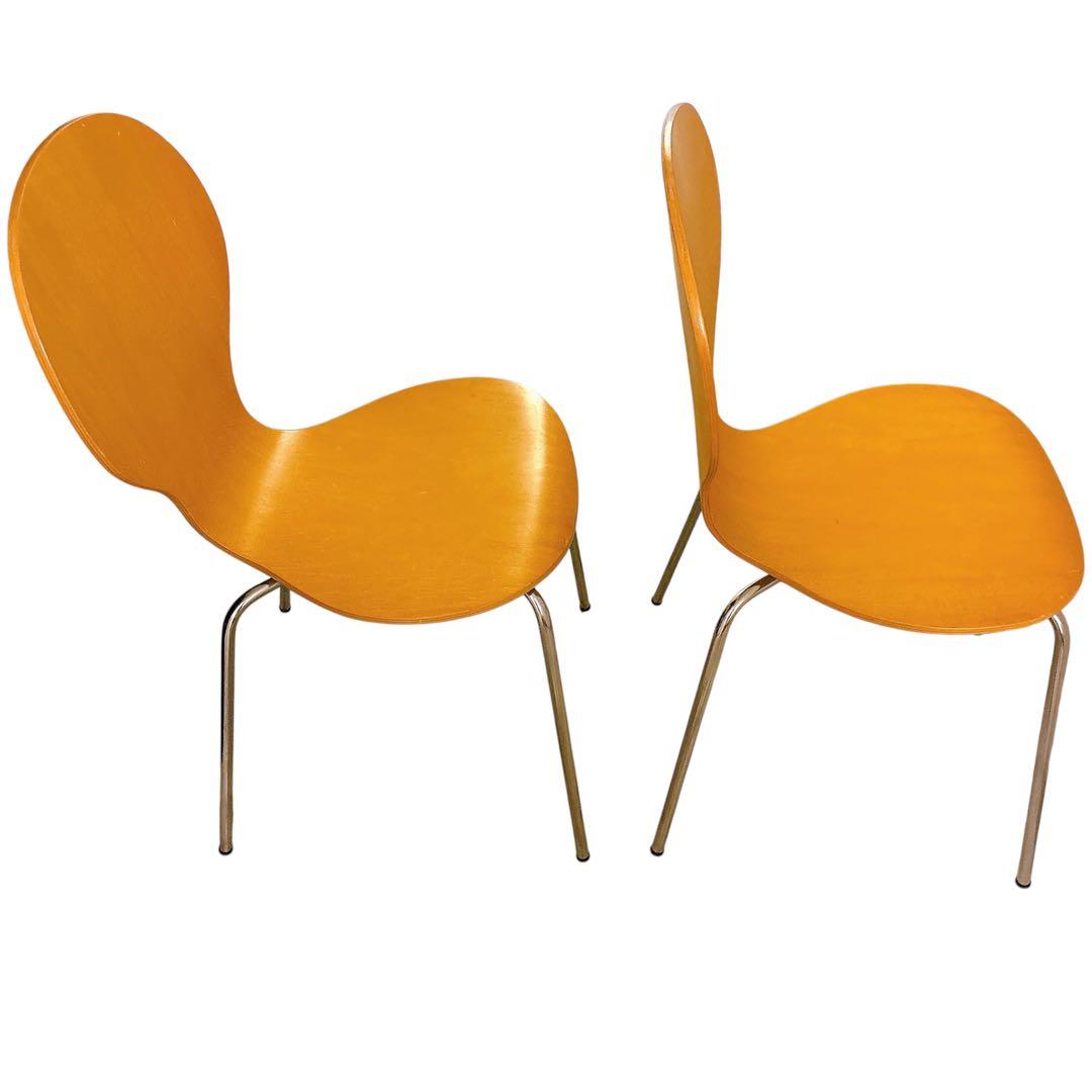 ダイニングチェア スタッキングチェア カフェ 木製 曲げ木 洋風 2脚セット