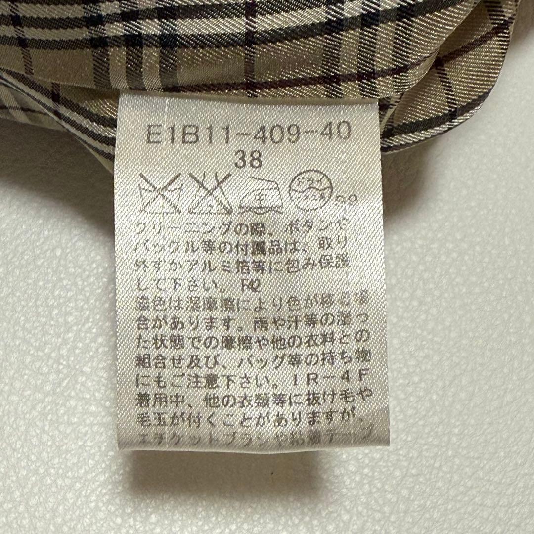 バーバリーブルーレーベル　ダブルブレスト　ロングコート　ノバチェック アンゴラ