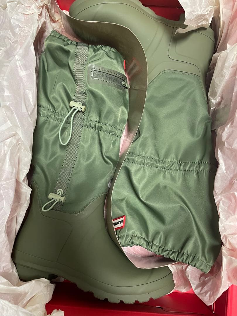 HUNTER レインブーツ　カーキ 長靴 箱付き