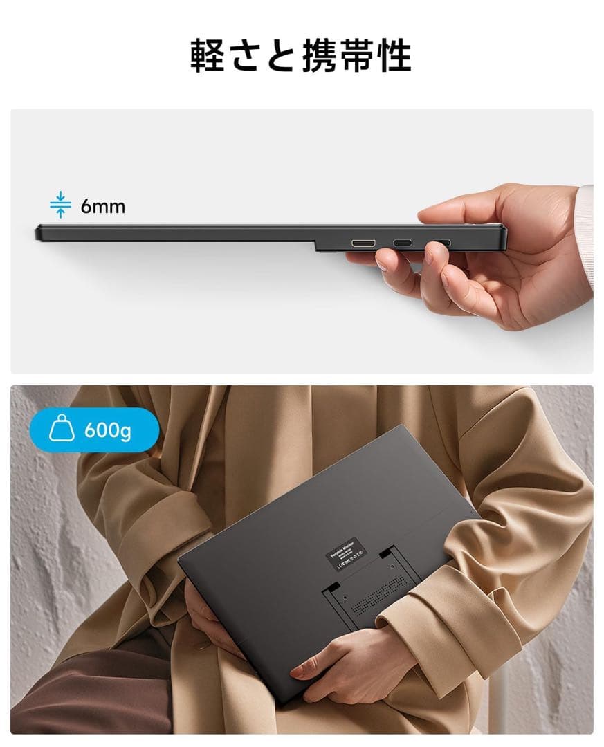 新品 モバイルモニター 15.6インチ HDR VESA対応 1920×1080