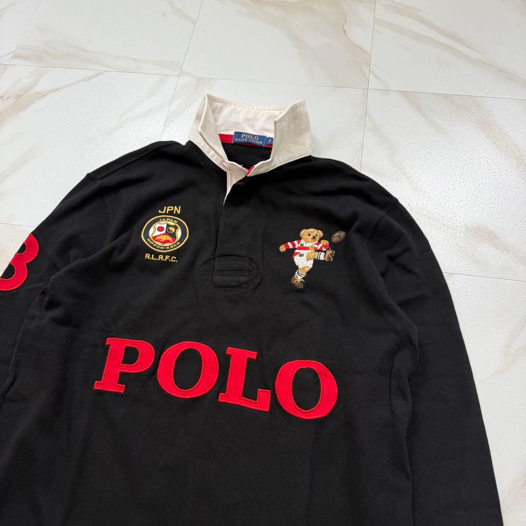 POLO Ralph ポロベア ラガーシャツ 長袖 メンズ 黒赤