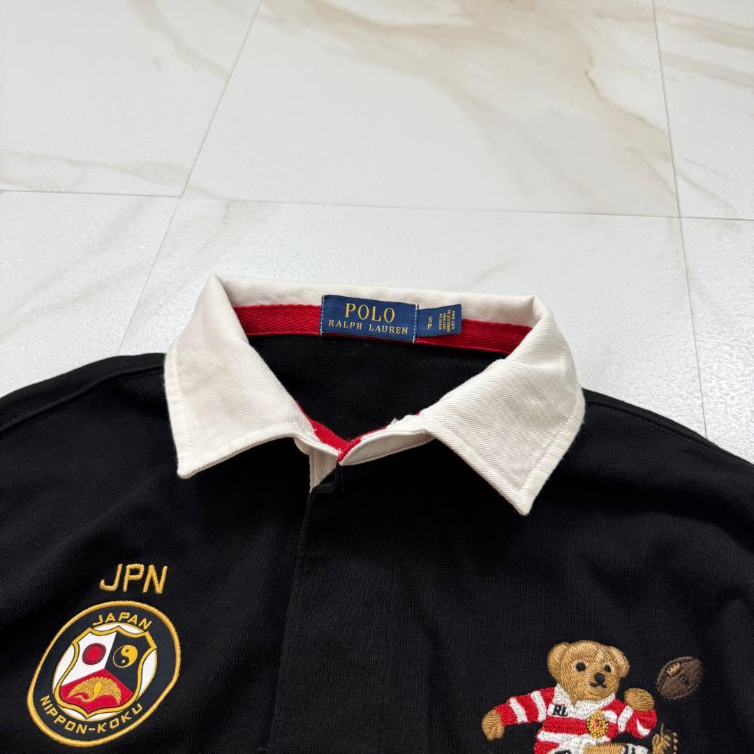 POLO Ralph ポロベア ラガーシャツ 長袖 メンズ 黒赤