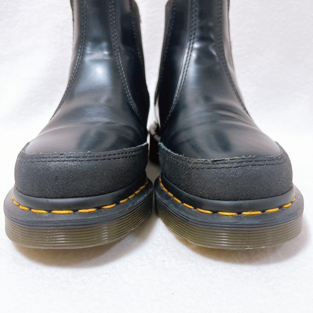 レア ドクターマーチン サイドゴア 黒 レザー ドッキング チェルシー ステッチ