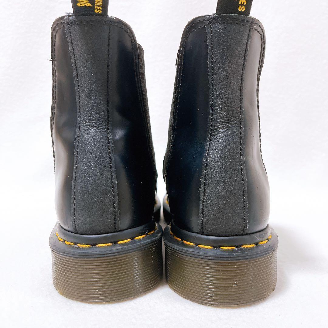 レア ドクターマーチン サイドゴア 黒 レザー ドッキング チェルシー ステッチ
