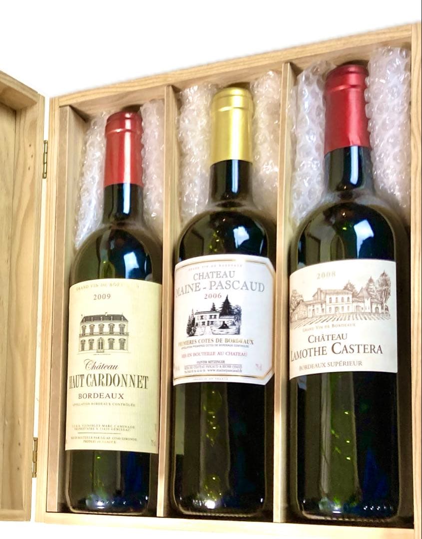【木箱入・未開封】ボルドー赤 2006/2008/2009 3本セット