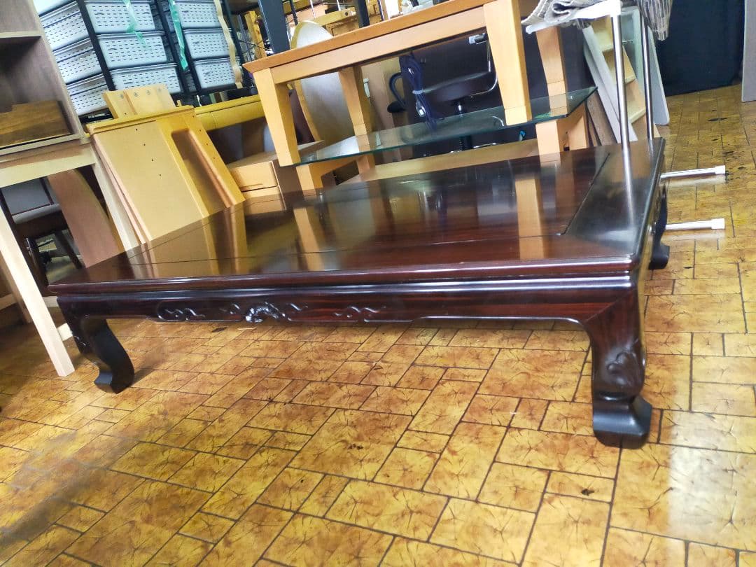 【直接引取限定】 食卓机 唐木 リビング ダイニング テーブル ロー