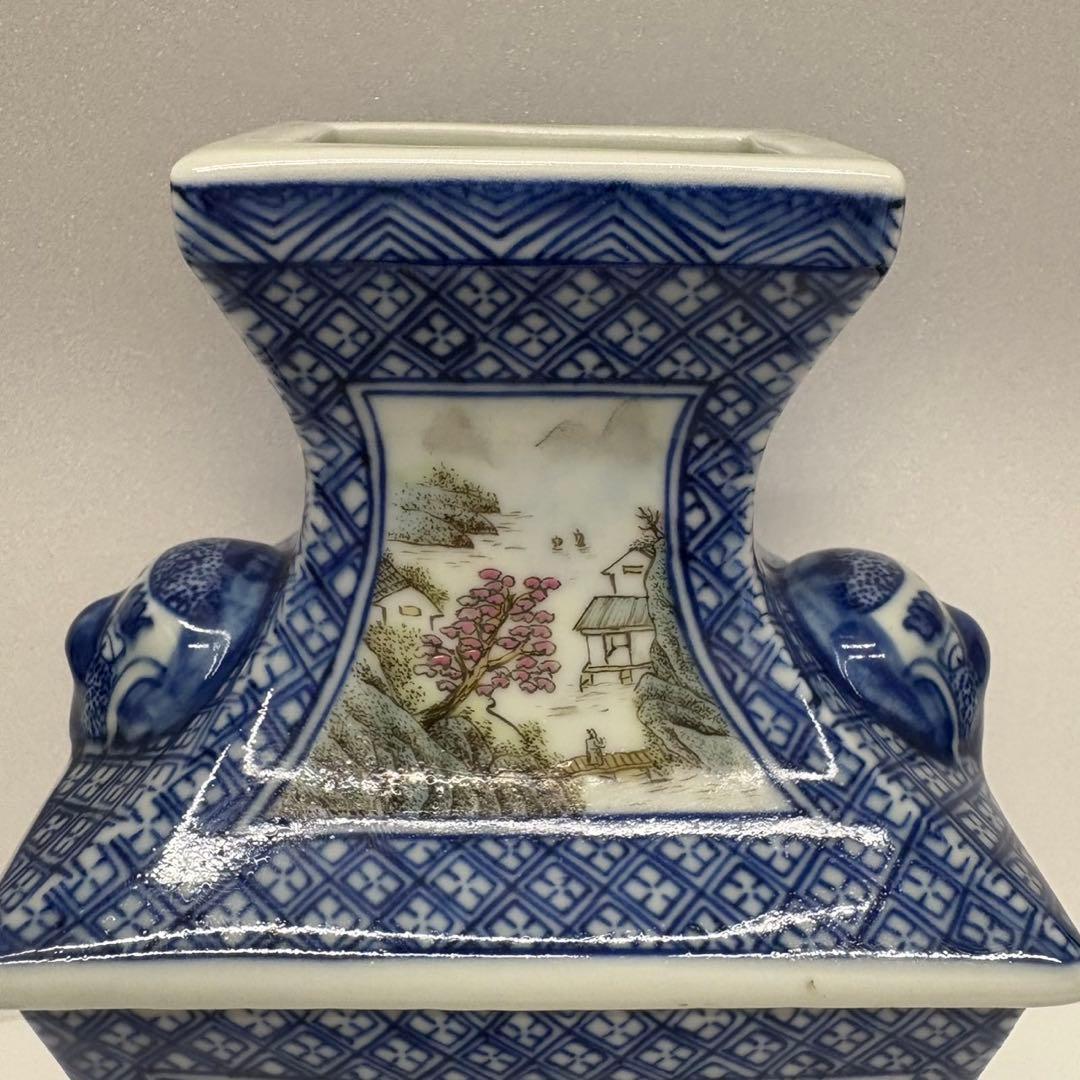 【中国花瓶】花器 山水 大清道光年生 置物 骨董品美術品