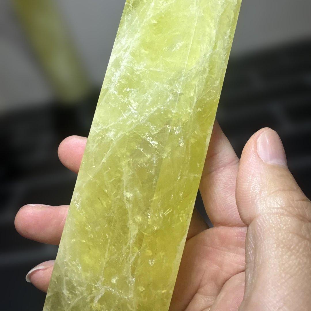 【高品質】大型 シトリンポイント 原石 台座付き 2本セット