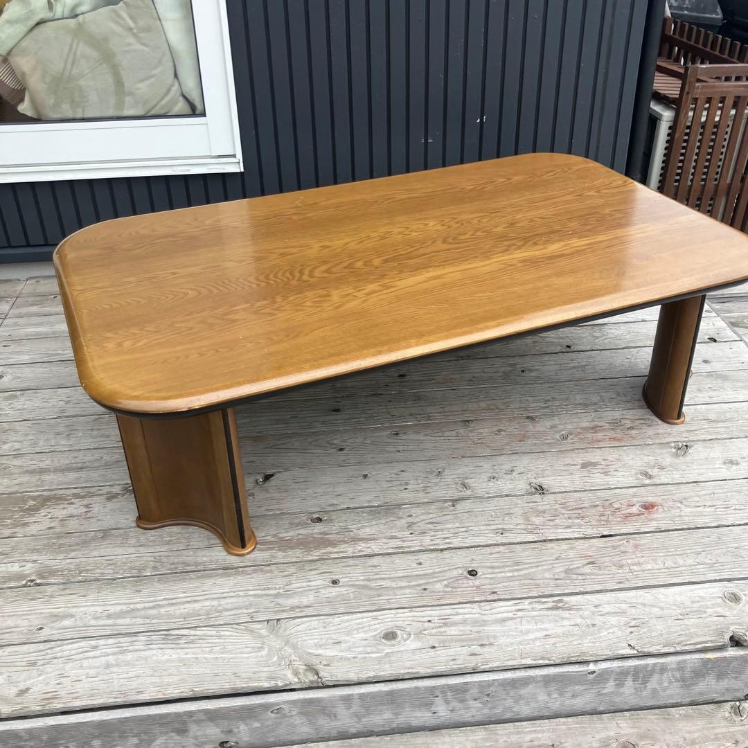 カリモク 天然木 大型センターテーブル 木製 ローテーブル 座卓 ビンテージ