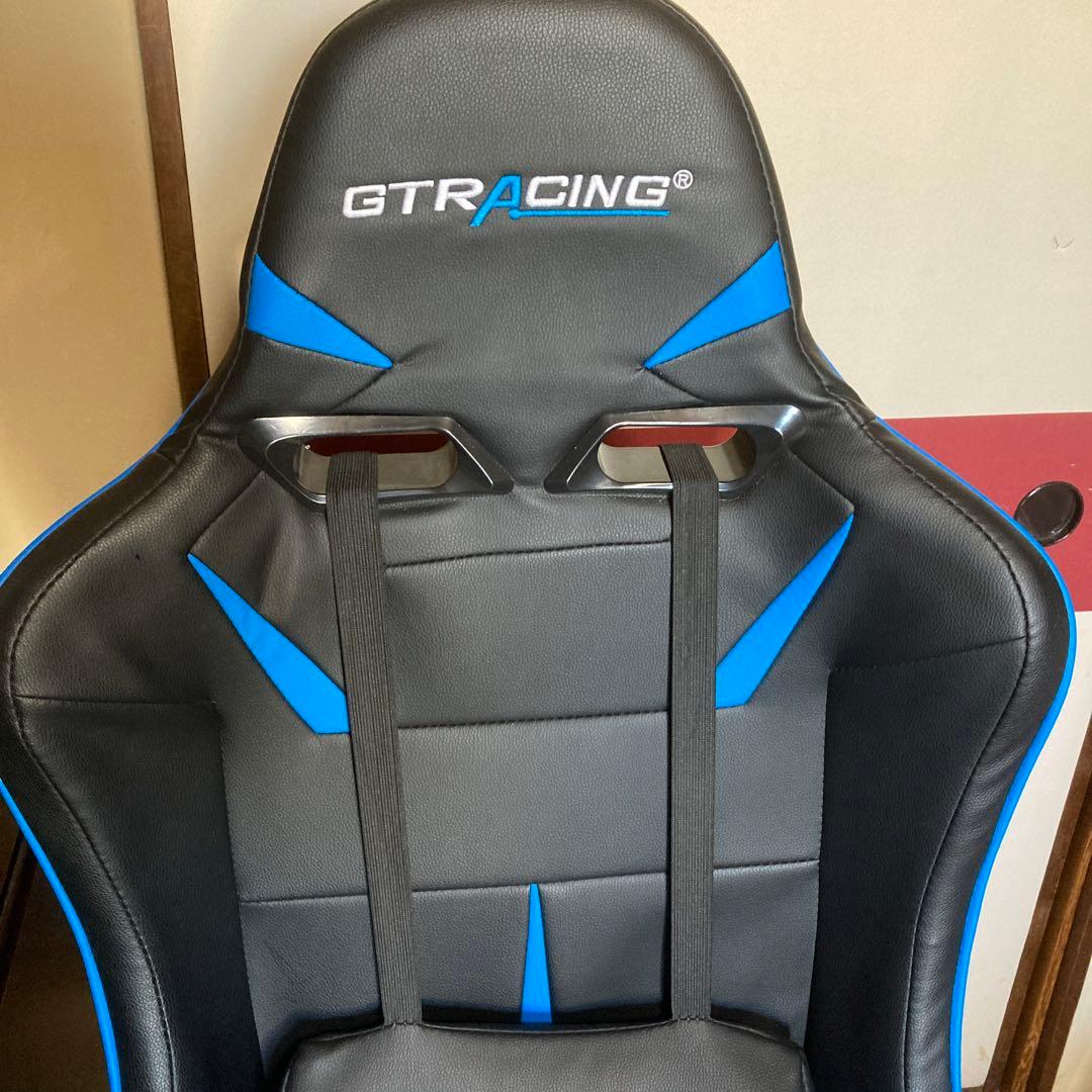 ゲーミングチェアGTRACING オットマン付きリクライニング デスクチェア