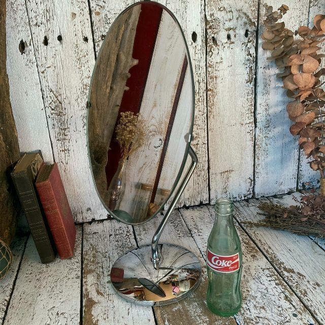 ヴィンテージ ミニマル 縦 横 角度 マルチ スタンド ミラー 置き 鏡