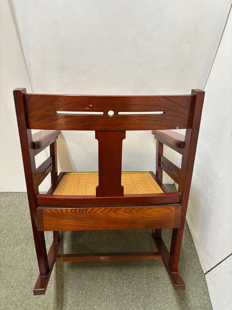 ② 昭和レトロ　和家具　和風アームローチェア　座椅子　ヴィンテージチェア当時物
