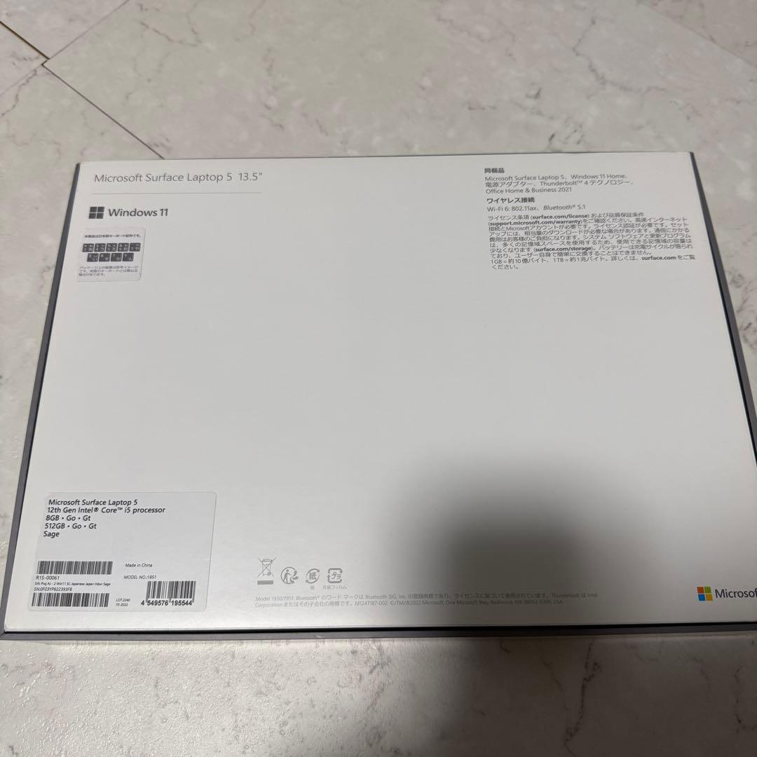 【美品】Surface Laptop 5 13.5 インチ 512GB セージ
