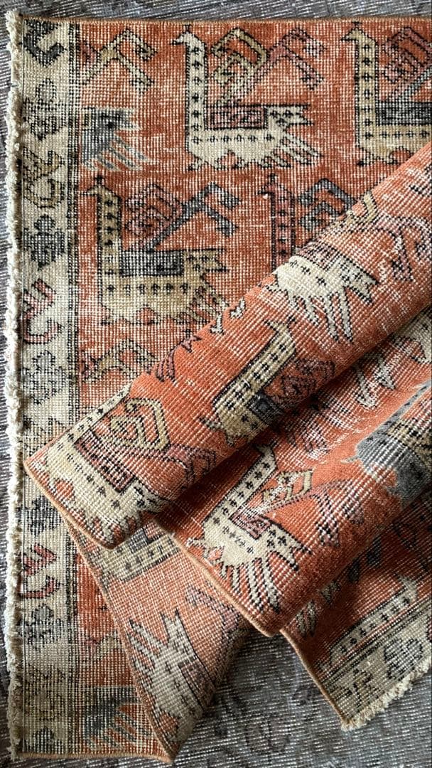 85.5×152 \"孔雀の行進\" ViNTAGE TURKiSHRUG