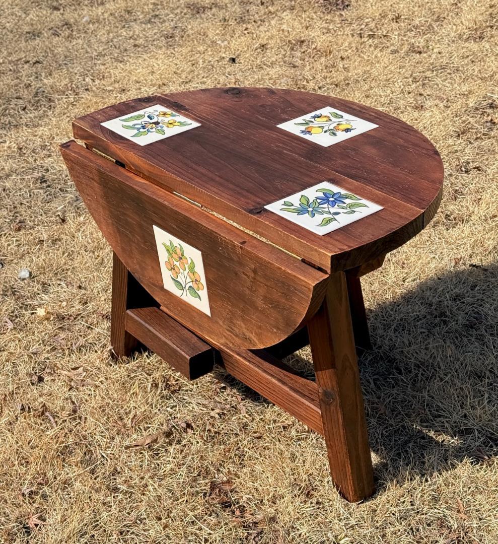 スペイン　カントリー家具　バレンシアタイル　バタフライテーブル