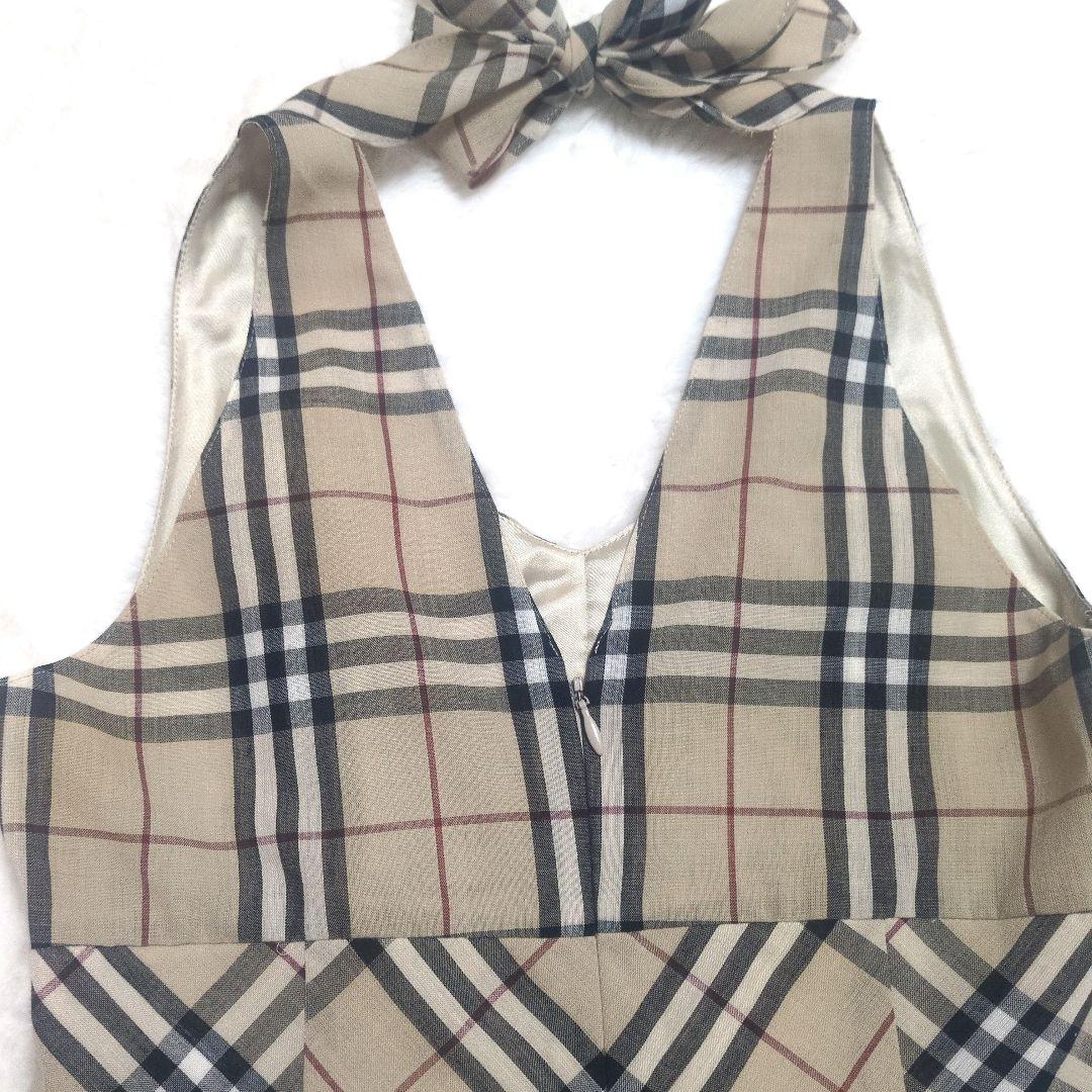 極美品 バーバリーブルーレーベル ノバチェック ワンピース ホルターネック 36