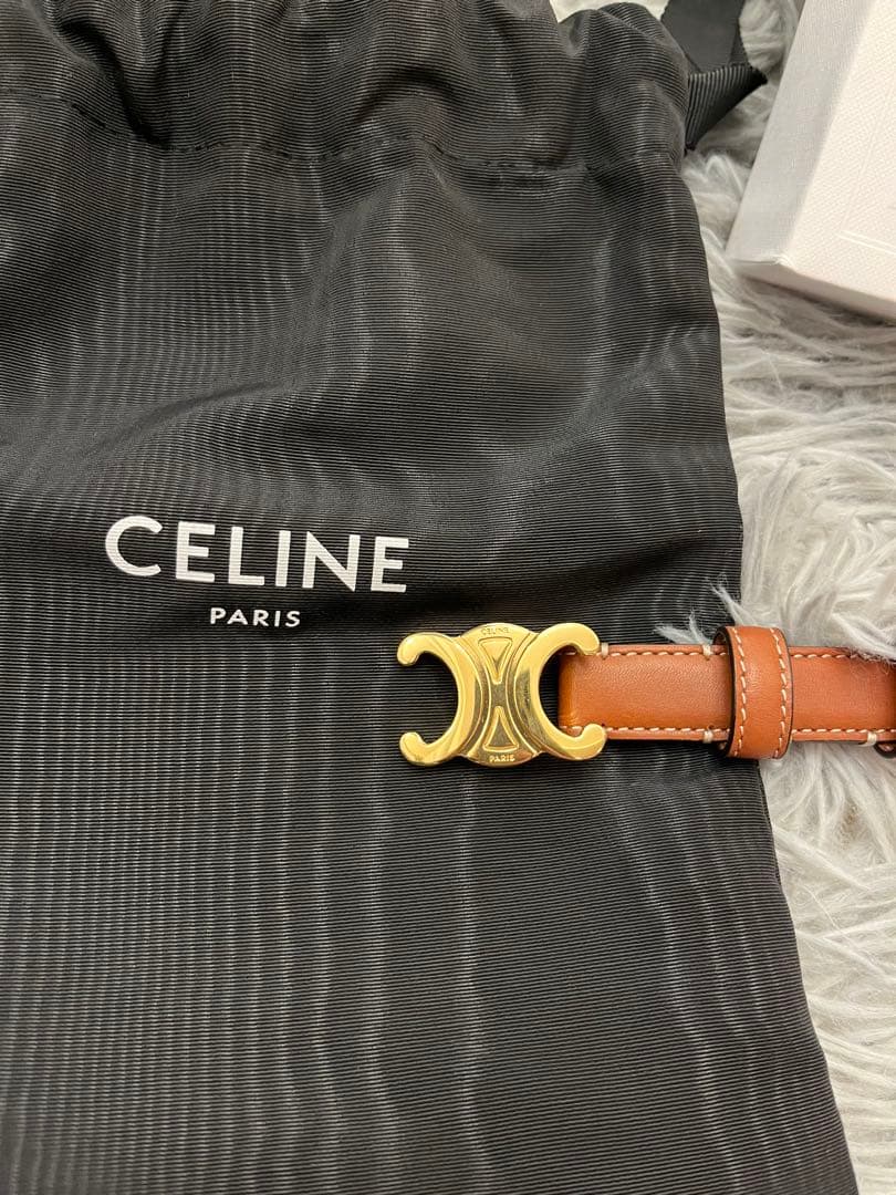 【ほぼ新品】CELINE トリオンフ ベルト 18mm ブラウン