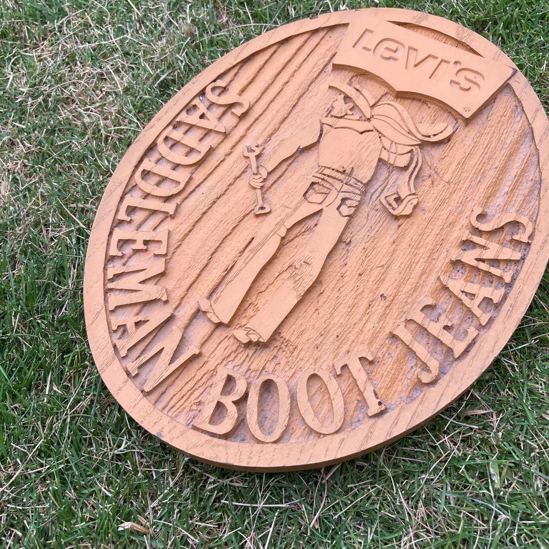 置物 VINTAGE Levi's STORE WOOD DISPLAY SIGN