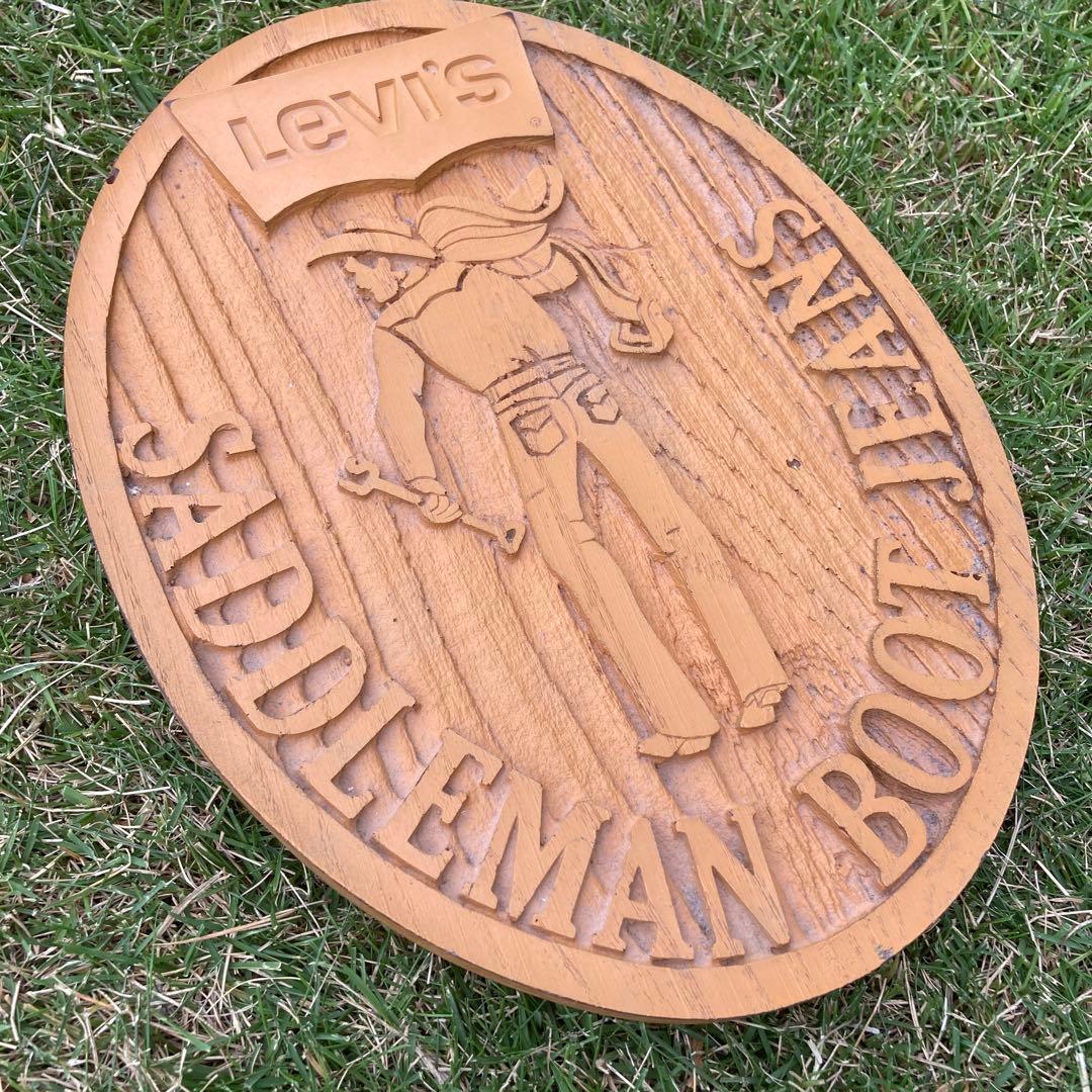 置物 VINTAGE Levi's STORE WOOD DISPLAY SIGN