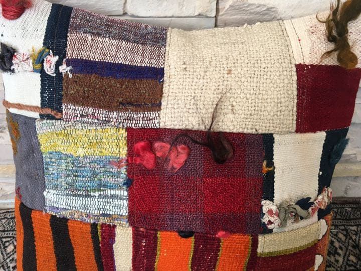 ビンテージラグ　トルコラグ　オールドキリム　クッションカバー　パッチワーク⑤