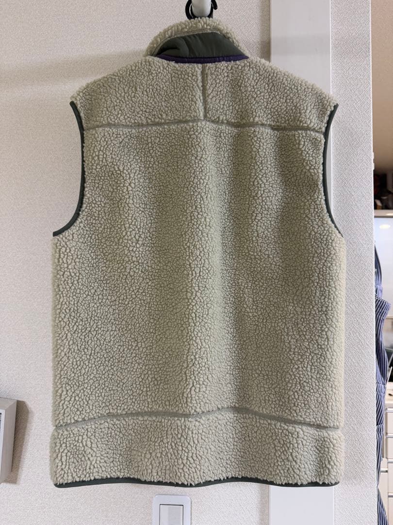 patagonia フリースベスト Sサイズ クリーム&グリーン　美品　数回着用