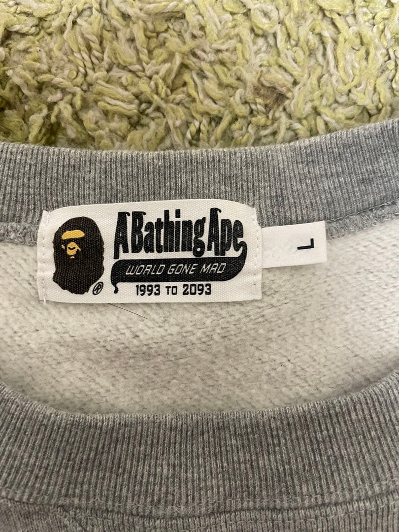 限定価格❗️ A BATHING APE カレッジロゴ　スウェット　刺繍　グレー