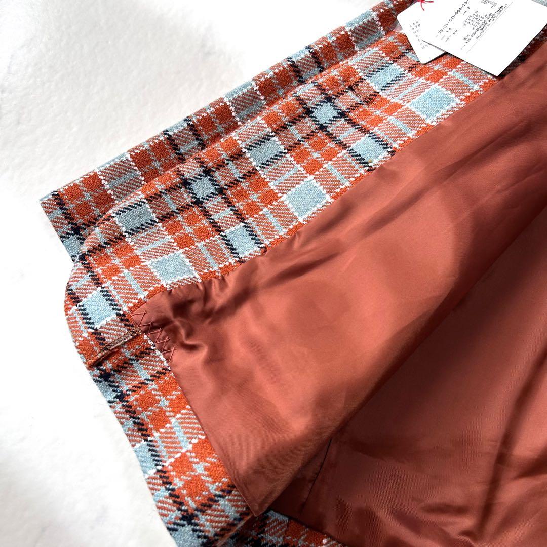 新品タグ付き アトリエドゥサボン チェックウール テーラードジャケット コート