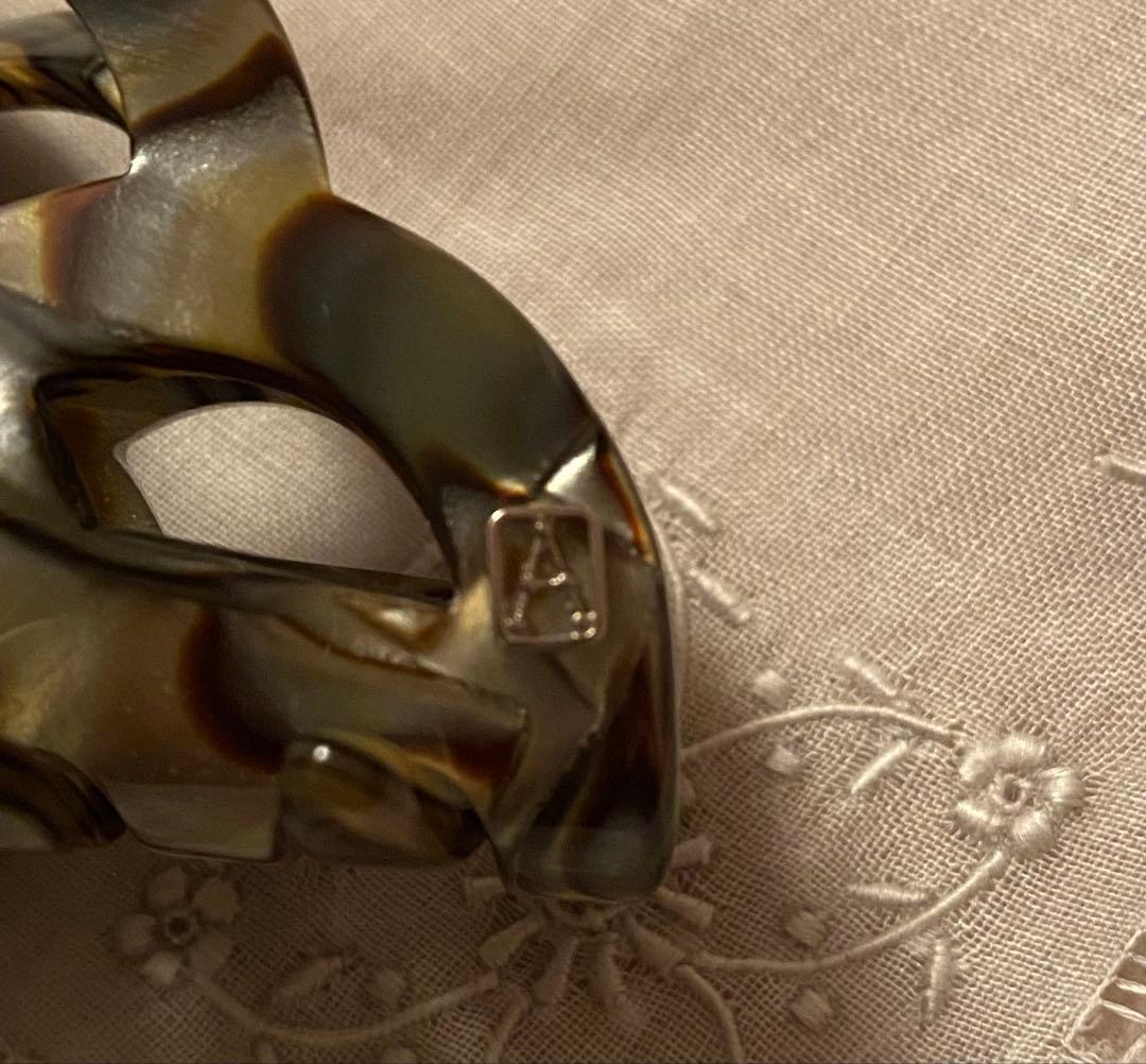 新品未使用品☆アレクサンドルドゥパリ☆ブラウン系マーブルヘアクリップ