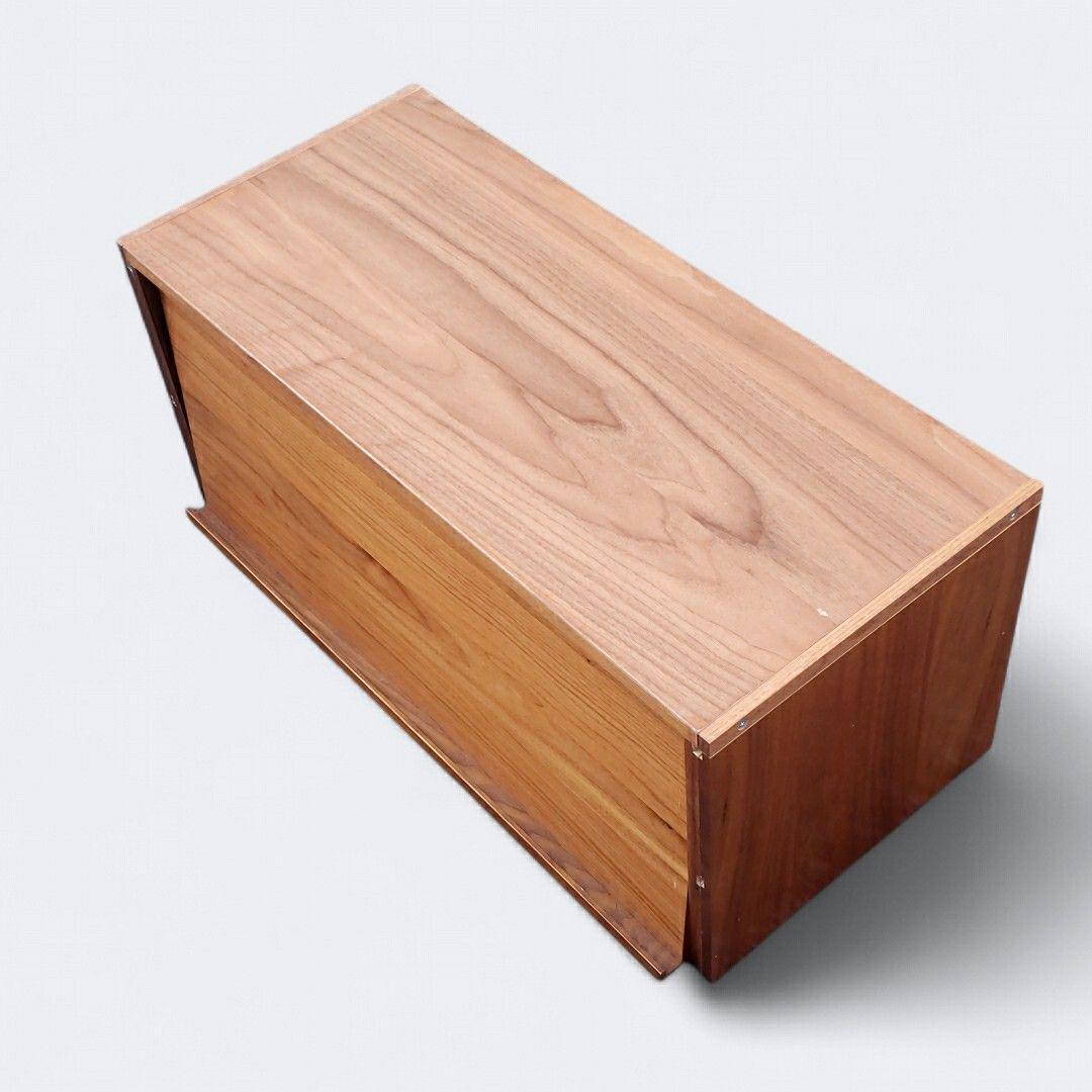 廃盤 希少 無印良品 ユニットシェルフ用 ボックス フラップ扉 ウォールナット