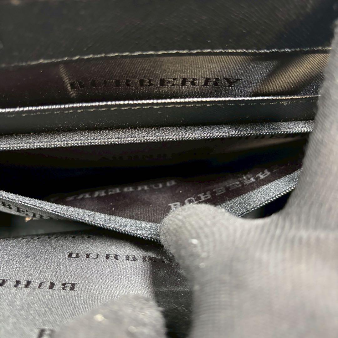 鍵付き美品 バーバリー サフィアーノレザー ブリーフケース ダレスバッグ 黒色