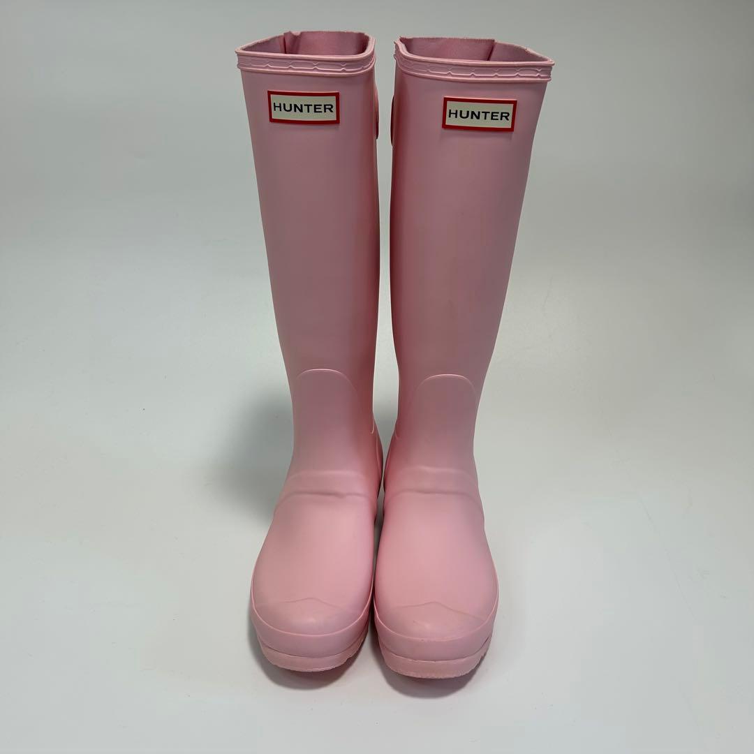【極美品】HUNTER 長靴 レインブーツ ピンク 24㎝