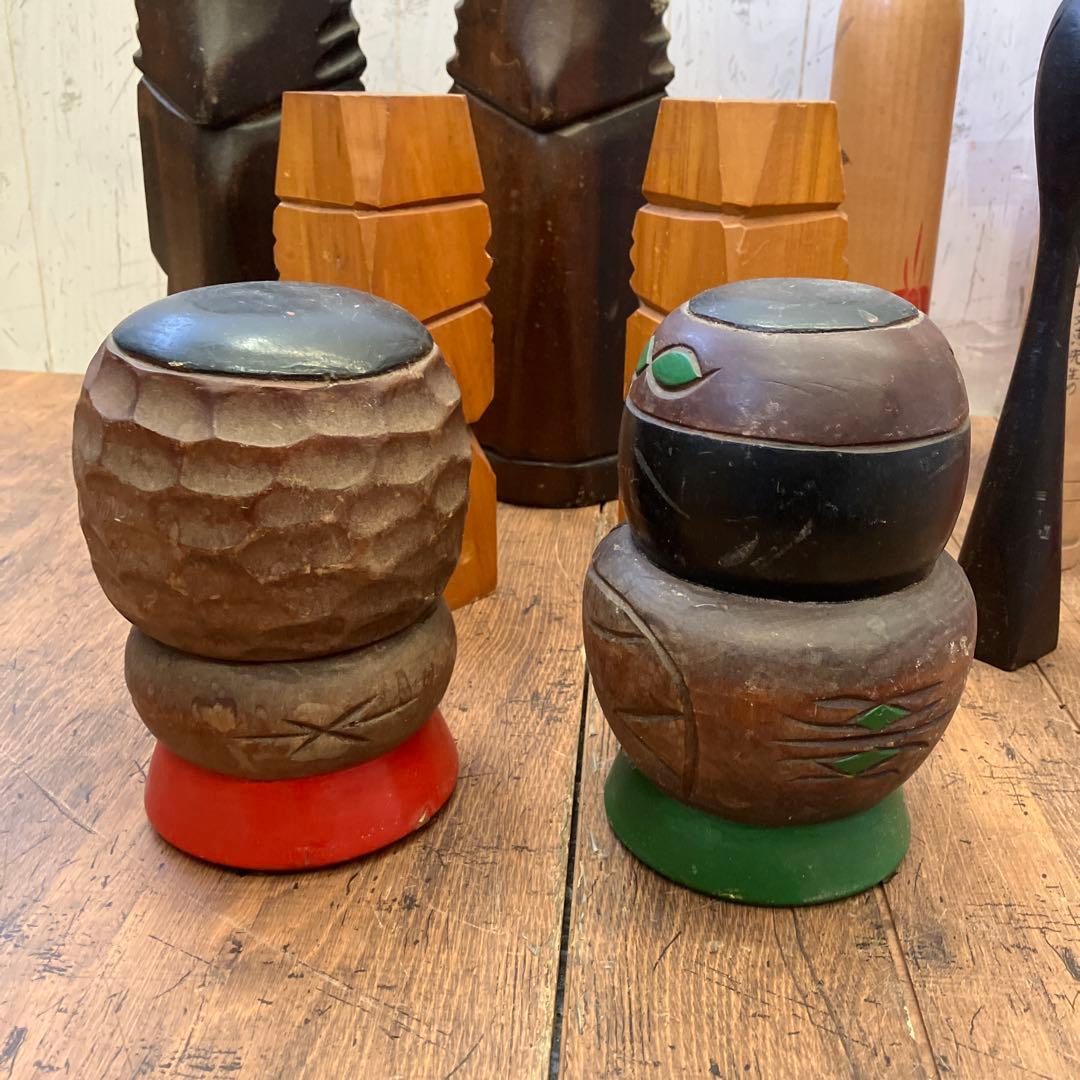 昭和レトロ こけし 小芥子 ニポポ 13体セット セット売り まとめ売り 木彫り