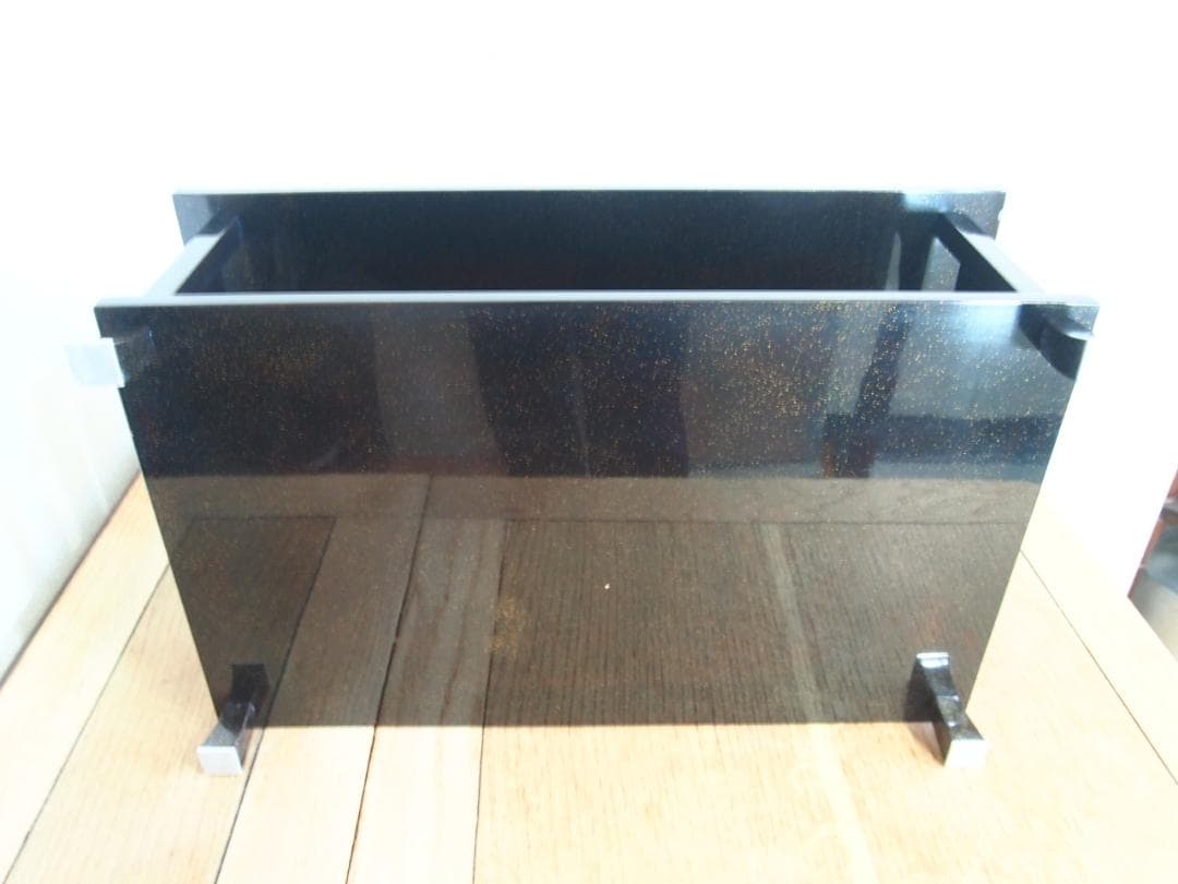 【骨董・時代の美品】大名道具 二段平卓 山水蒔絵 香炉台/盆栽台/飾り台/花台