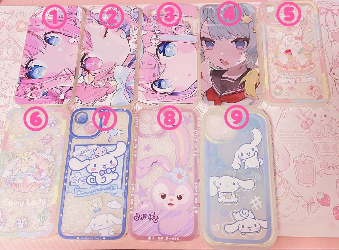 アニメキャラクター iPhone13ケース　可愛い　女の子　サンリオ　9点セット