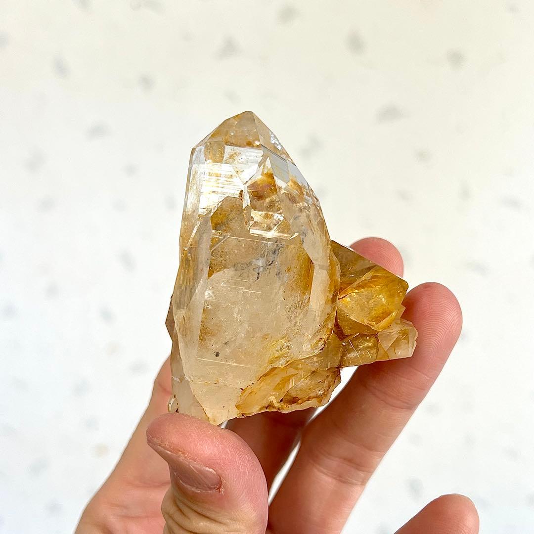 希少　ヒマラヤ　マニハール産　ゴールデンヒーラー　クラスター水晶　高透明