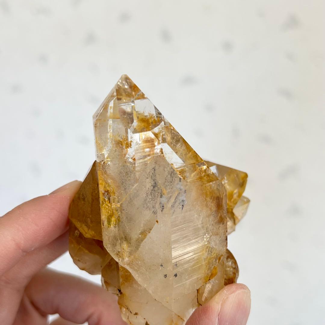希少　ヒマラヤ　マニハール産　ゴールデンヒーラー　クラスター水晶　高透明
