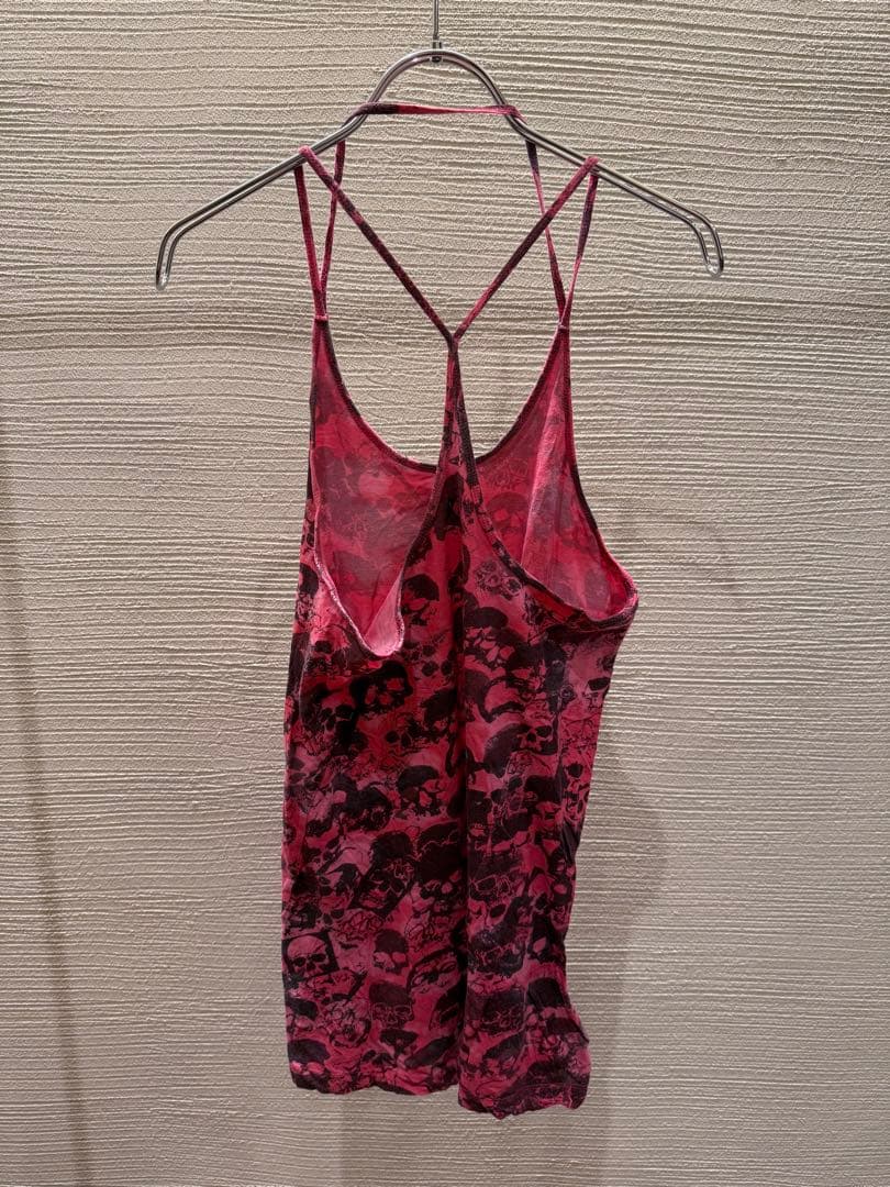 トップス 00s L.G.B. skull tank top camisole y2k