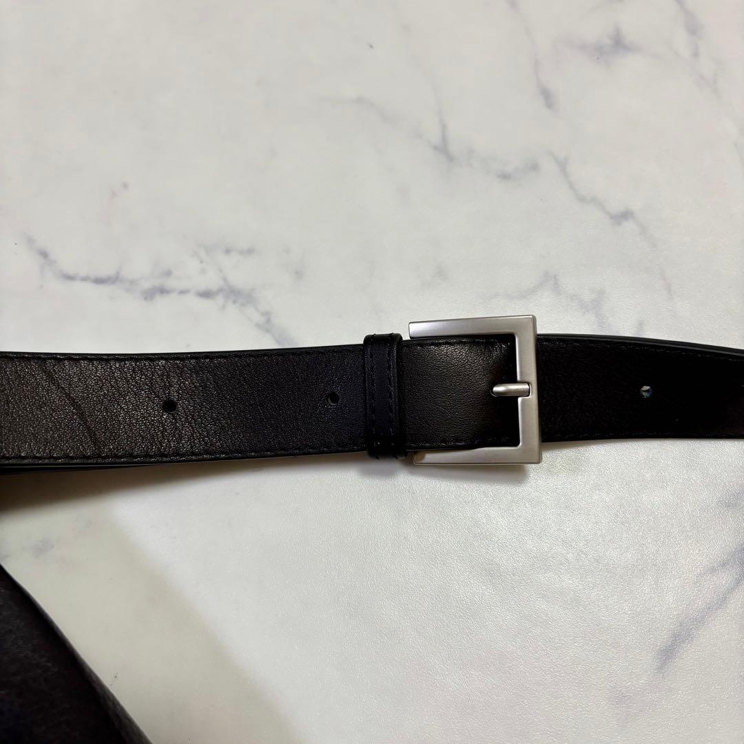 極美品 kawa-kawa カワカワ ボディバッグ スーパーソフトレザー 黒 M