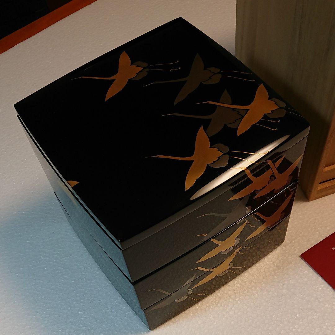 ☆ 能登 輪島塗 三段重 鶴 桐箱入り 送料込