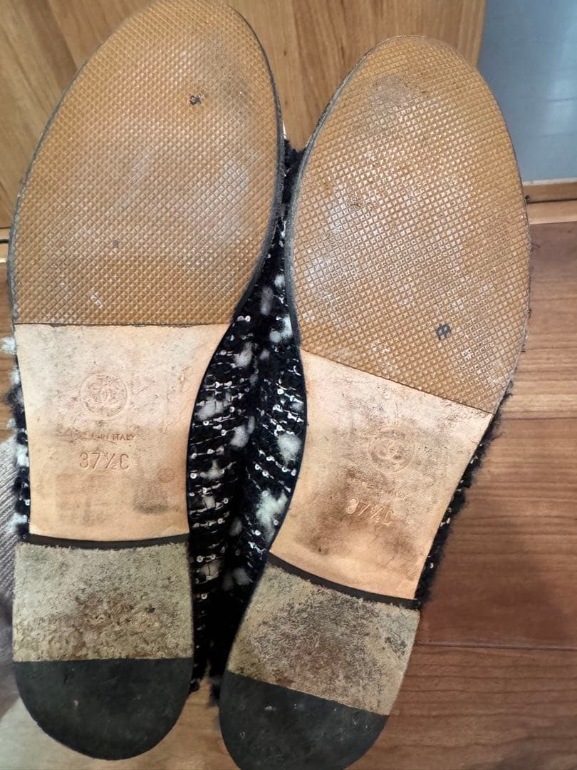 CHANELツイードバレエシューズ靴24