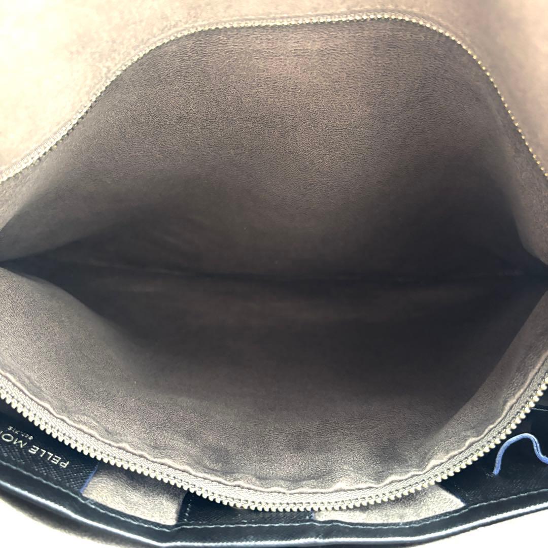 美品 ペッレモルビダ 2way キャピターノ 靴べら付 ビジネスバッグ ロゴ 黒