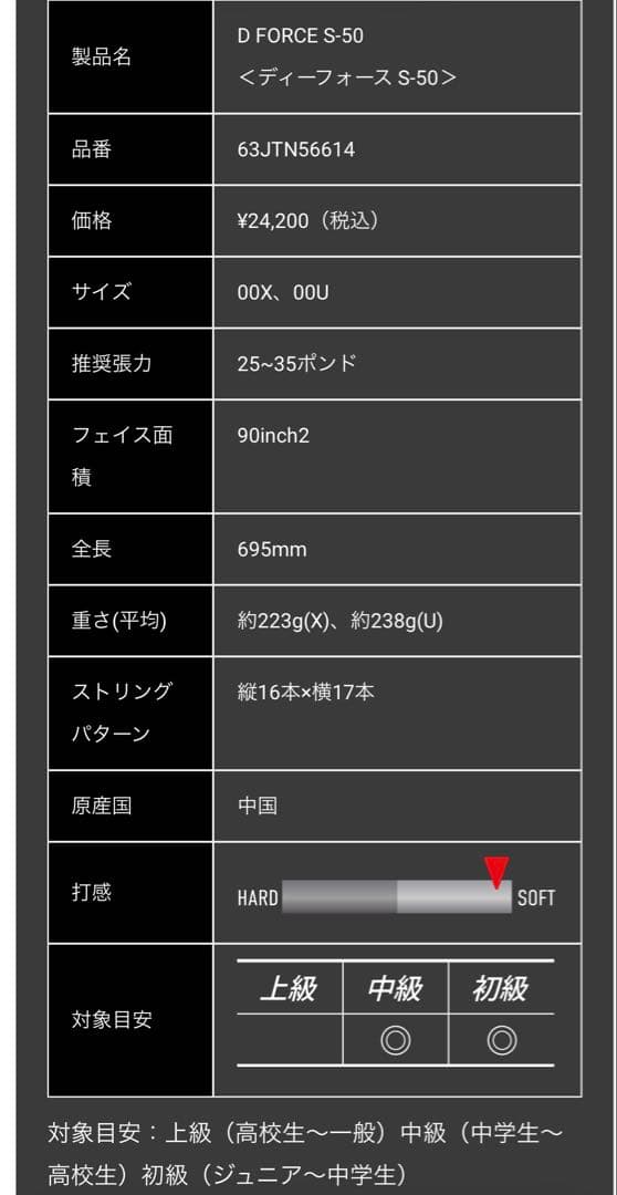 ミズノ　MIZUNO D FORCE S-50 ディーフォース S-50 美品
