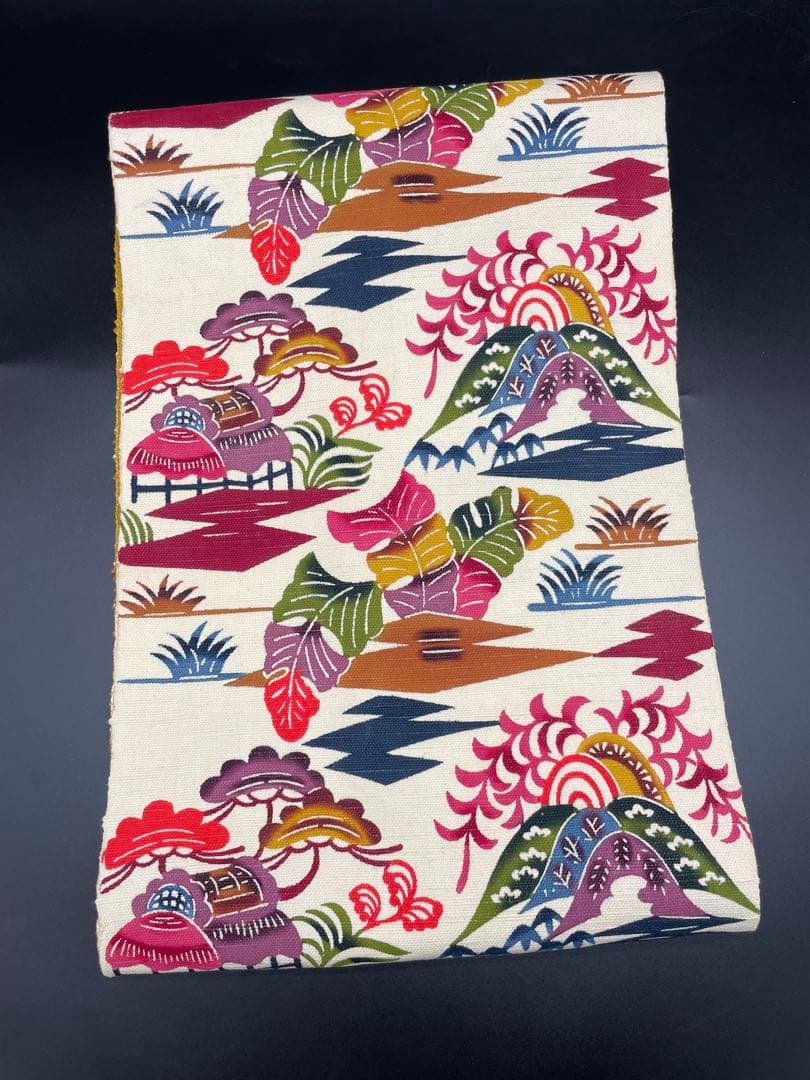 △名古屋帯 洒落帯　高級△ 正絹　紅型　型染　古典柄　293