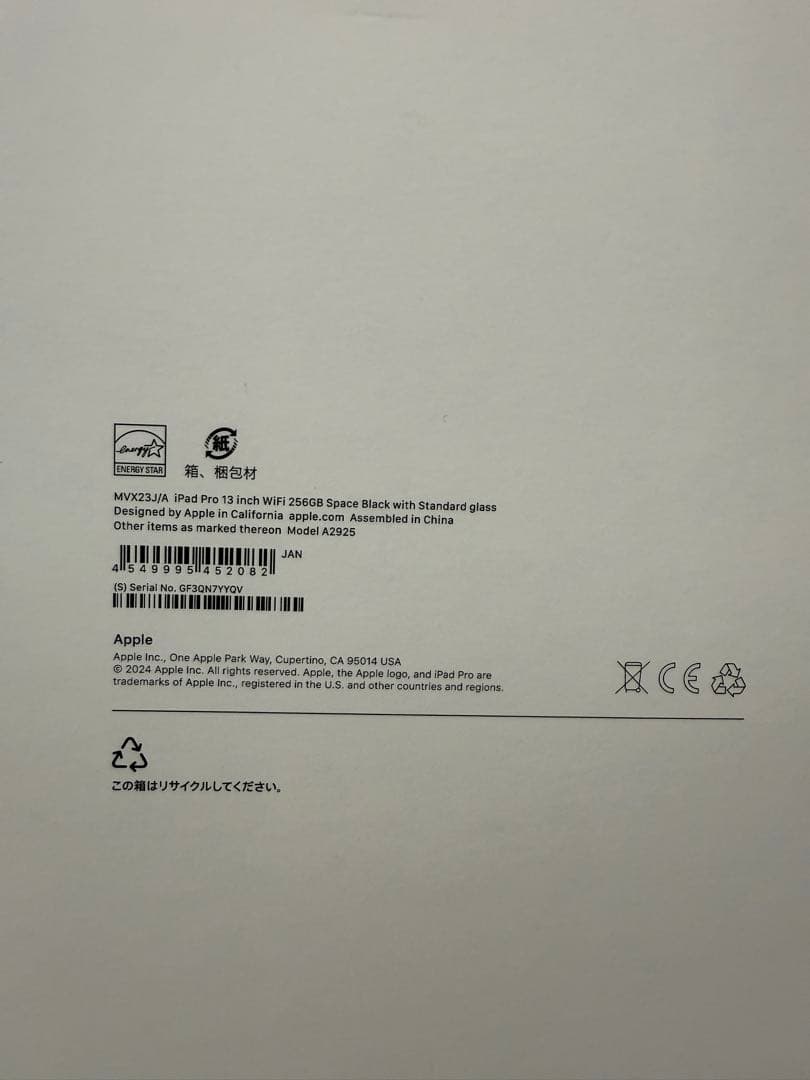 Apple iPad Pro M4 13 256G スペースグレー Wi-Fi