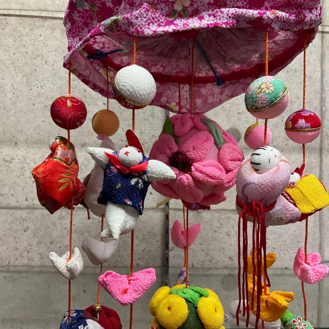 雛祭り つるし雛 ちりめん細工 吊るし飾り ピンク 新品未使用 展示品 箱あり
