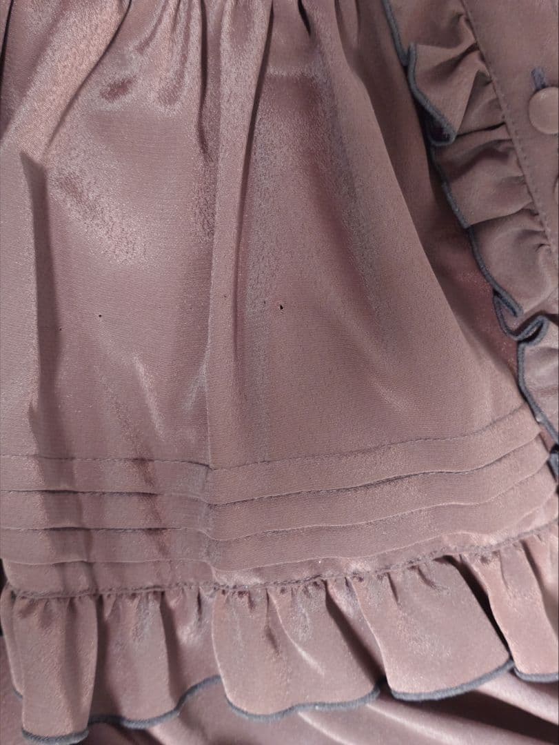 morphose　ピンタックティアードジャンパースカート　ブラウン