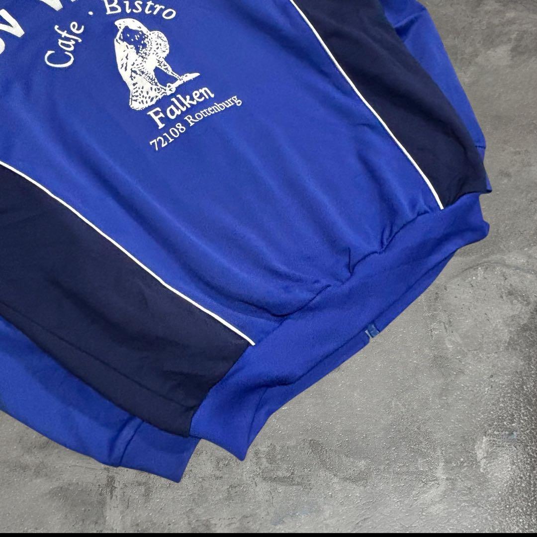 希少 90s アディダス トラックジャケット ドイツ 企業物 青 L ユーロ古着