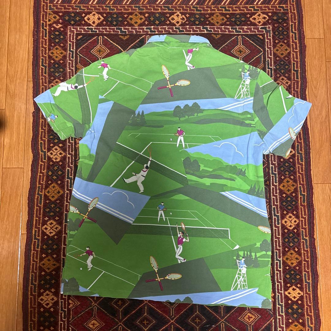 レアピース　ラルフローレン　テニス総柄　ポロシャツ　90s